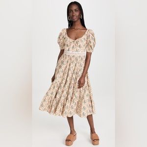 NWOT Agua By Agua Bendita Palmera Chan Chan Miel Midi Dress Size Womens Large